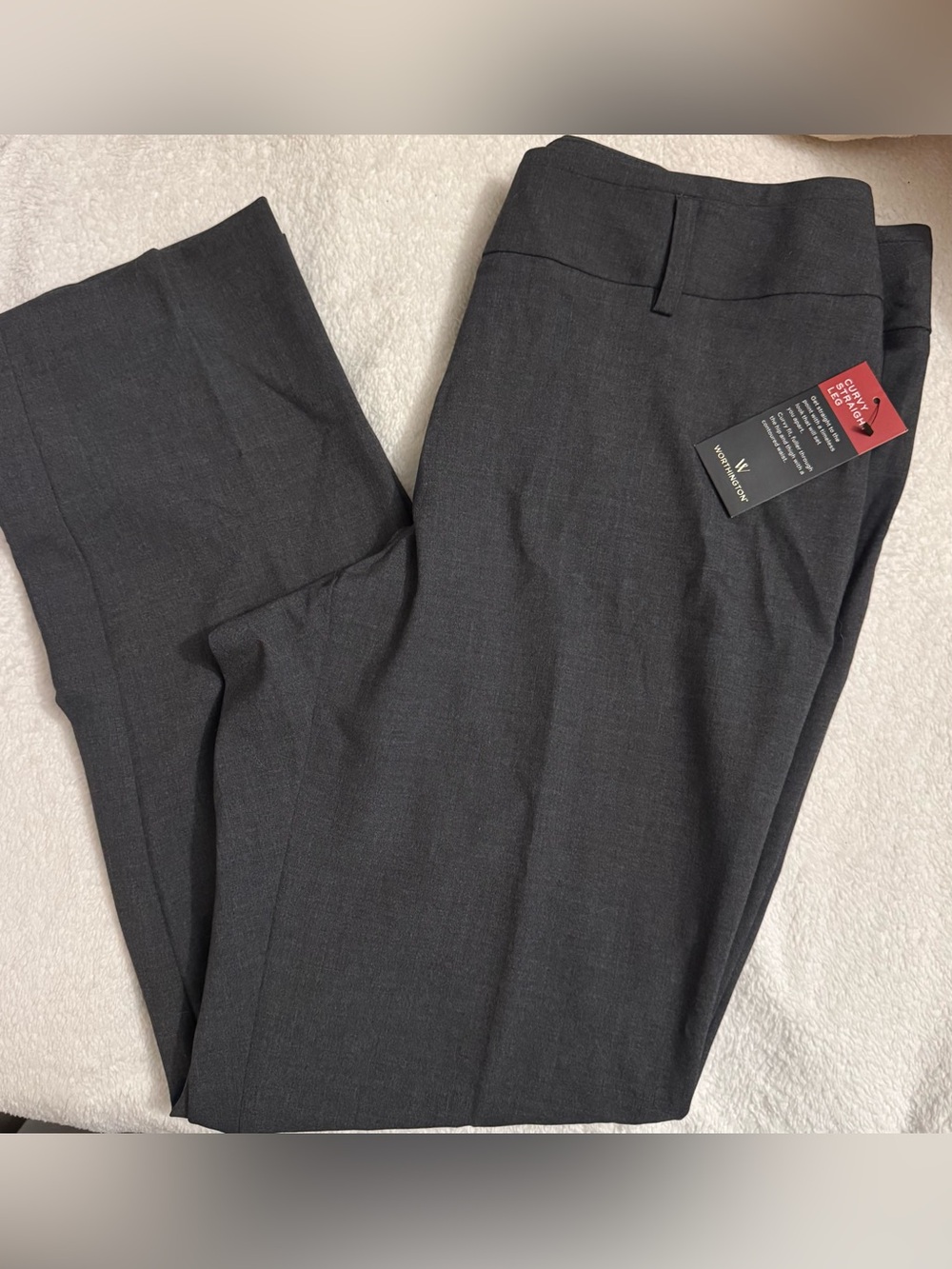 Worthington Charcoal Gray Curvy Straight Leg Pants